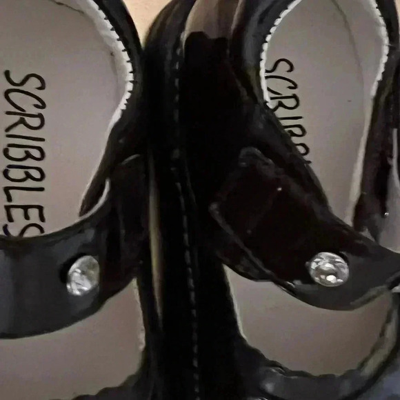 LITTLE GIRLS SCRIBBLES BROWN PATENT:RHINESTONE SZ 8 - Picture 7 of 9